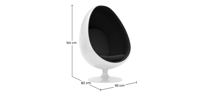 Design fauteuil in de vorm van een ei - Bekleed met stof - Eny
