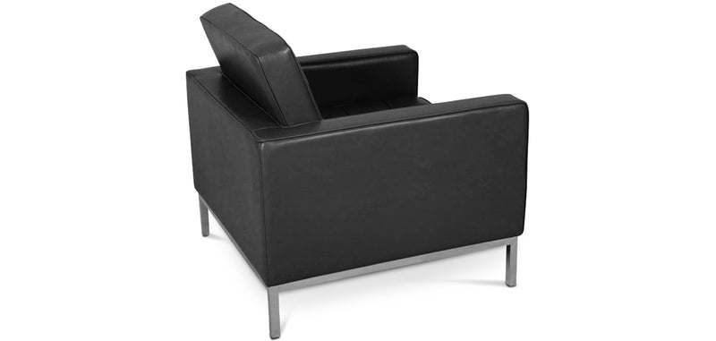 Fotel designerski z podnóżkiem - tapicerka z ekoskóry - Konel
