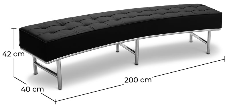 Banc Courbé - Revêtement en similicuir - Karlo