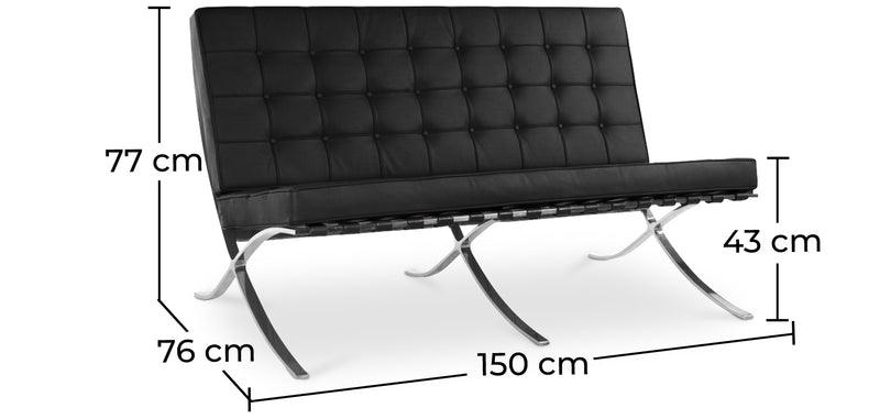 Sofa skórzana - 2 miejsca - Town