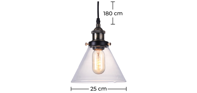 Plafondlamp - Hanglamp - Industrieel design - 25cm - Hannah