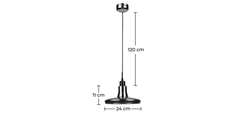 Lampa sufitowa - Lampa wisząca z chromowanego metalu - Blake