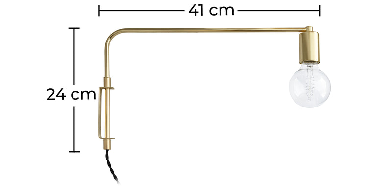 Vegglampe - Gullfarget Rør - Siena