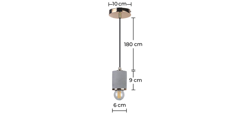 Plafondlamp - Hanglamp - Metaal en beton - Felippo