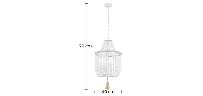 Lampa sufitowa z drewnianymi kulami - Lampa wisząca w stylu boho Bali - Lawan