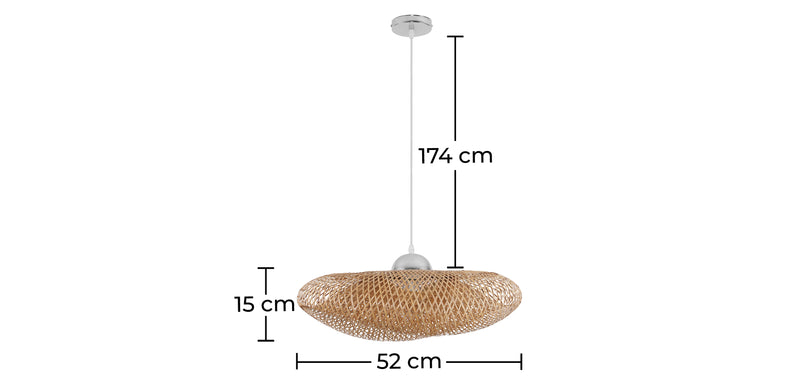 Lampa sufitowa z bambusa - Lampa wisząca w stylu Boho Bali - Sam