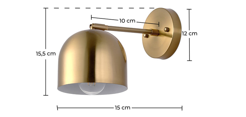 Vegglampe - Gullfarget Metall - Bleni