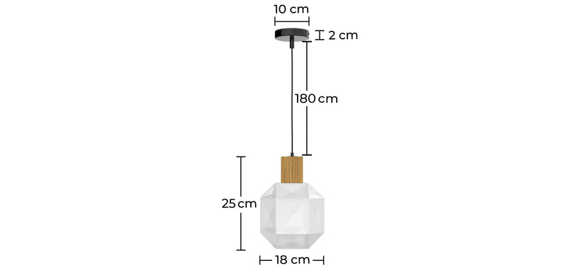 Lampe de plafond en bois et verre - Lampe suspendue design - Bumba