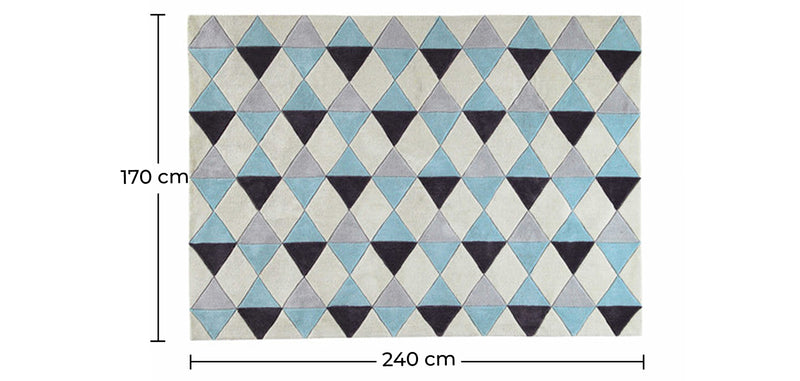 Tappeto di design a losanghe - Lana - Wally
