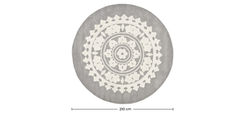 Round Design Rug - Wool - Romanty