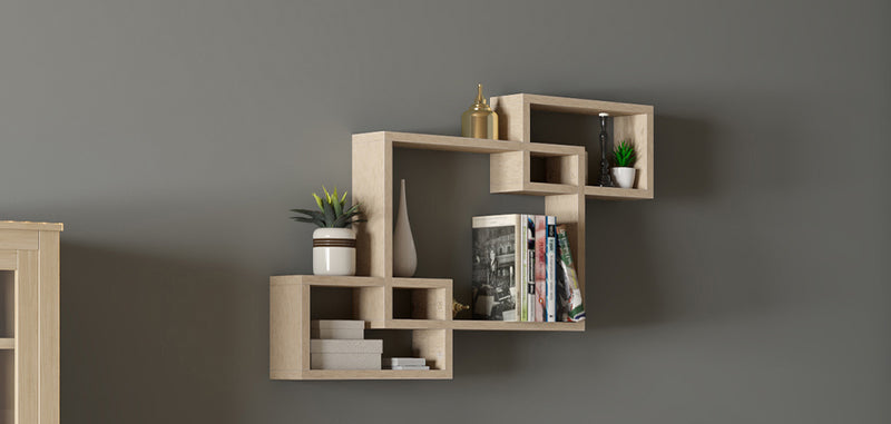 Étagère Murale en Bois - Design de Boîtes - Boxes