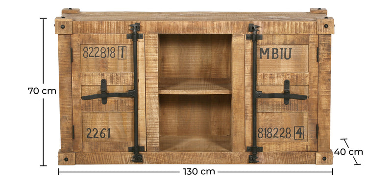 Buffet en Bois - Design Industriel - 2 Portes - Tunk