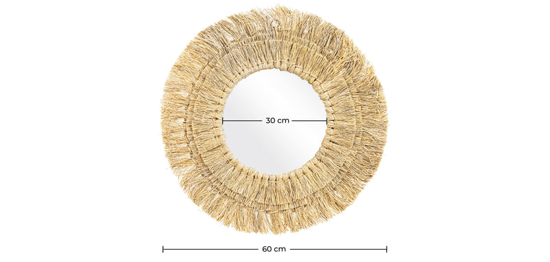 Miroir Mural - Design Rond Boho Bali (60 cm) - Ais