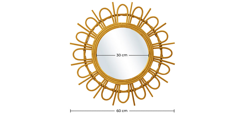 Lustro ścienne - okrągły design boho Bali (60 cm) - Miu