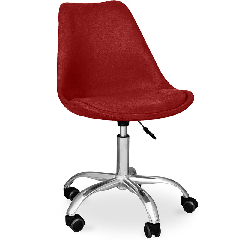 Chaise de bureau rembourrée - avec roulettes - Tulip