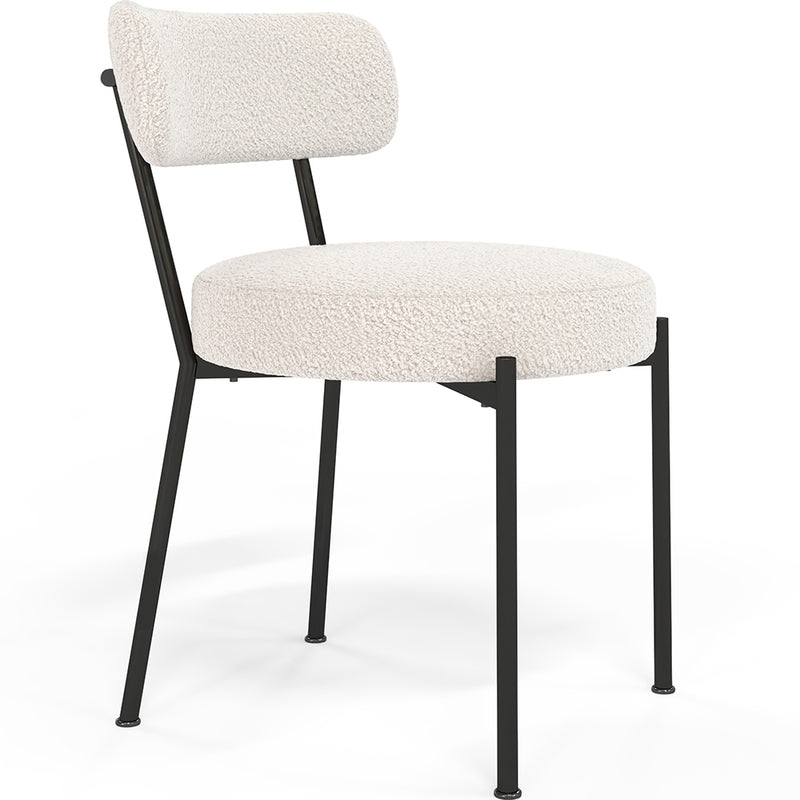Chaise de salle à manger - Revêtue de tissu bouclé - Raga