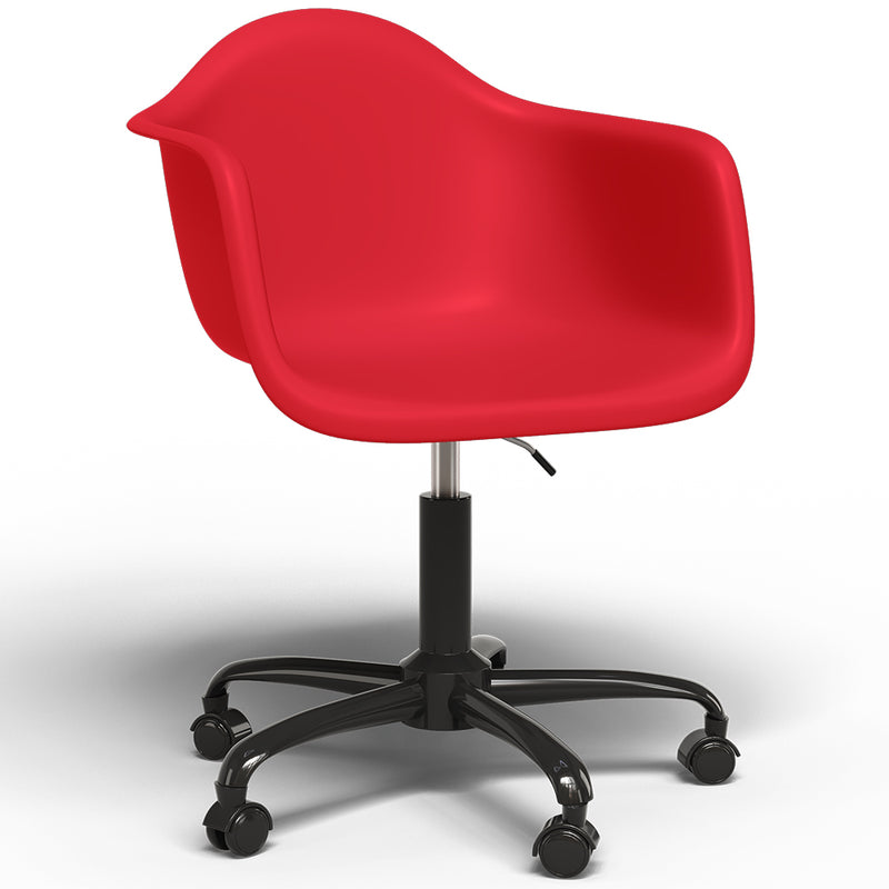 Chaise de bureau avec accoudoirs - Chaise de bureau avec roulettes - Structure noire Weston