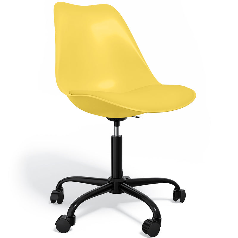 Chaise de bureau avec roulettes - Chaise de bureau pivotante - Structure noire Tulip