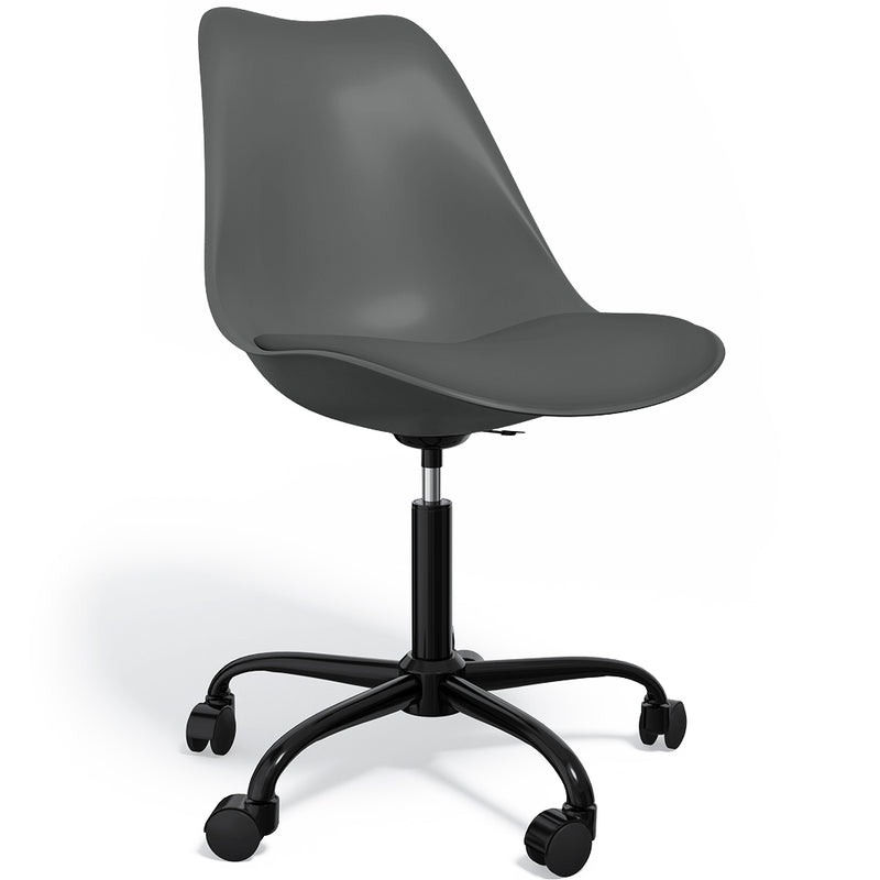Chaise de bureau avec roulettes - Chaise de bureau pivotante - Structure noire Tulip
