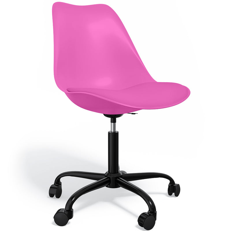 Chaise de bureau avec roulettes - Chaise de bureau pivotante - Structure noire Tulip