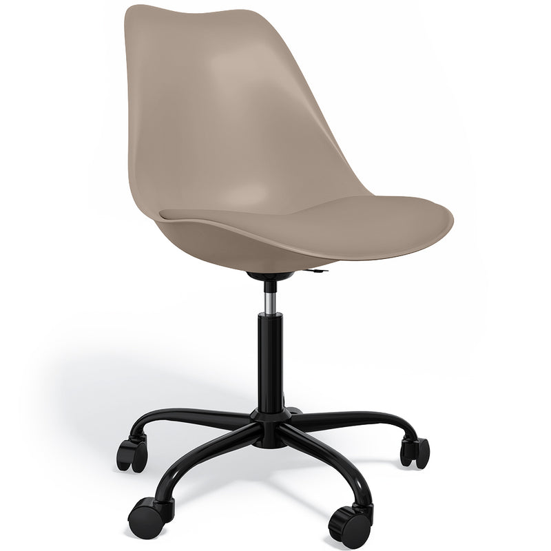 Chaise de bureau avec roulettes - Chaise de bureau pivotante - Structure noire Tulip