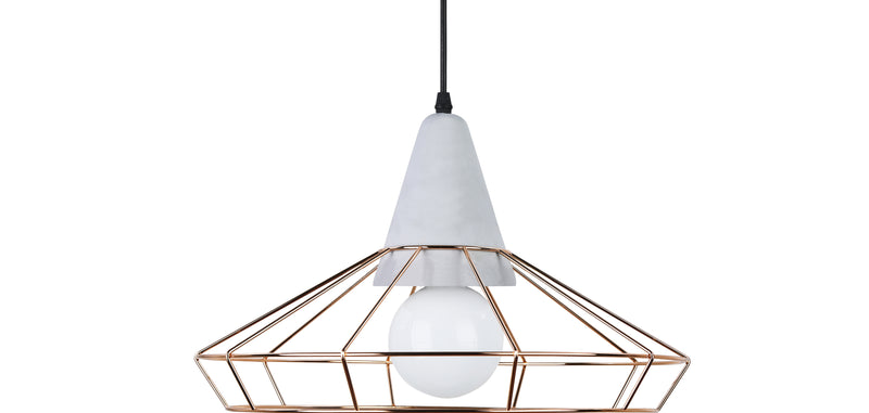 Retro stijl plafondlamp - Hanglamp van metaal en beton - Giotto