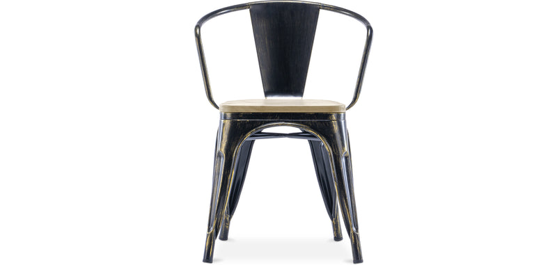 Spisestuestol med armlener - Tre og stål - Stylix