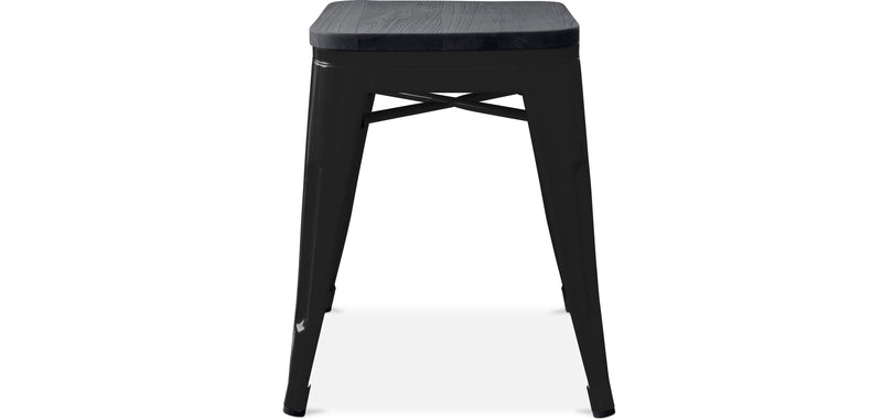 Taburete Diseño Industrial - Madera y Acero - 46cm - Stylix