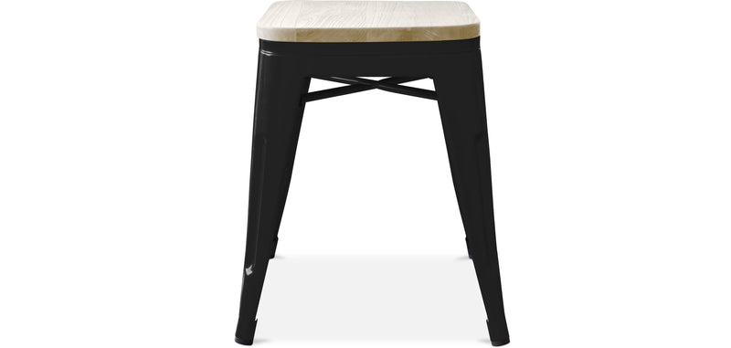 Banco Design Industrial - Madeira & Metal - 45cm - Stylix
