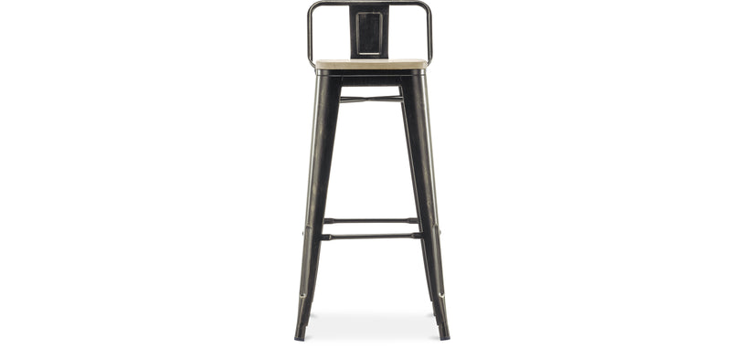 Barhocker mit Rückenlehne - Industriedesign - 76 cm - Stylix