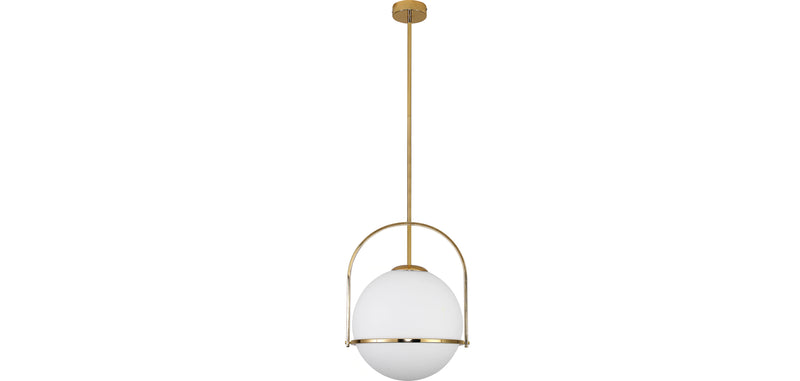 Lampa sufitowa z kulą ze szkła - Złota lampa wisząca - Anette