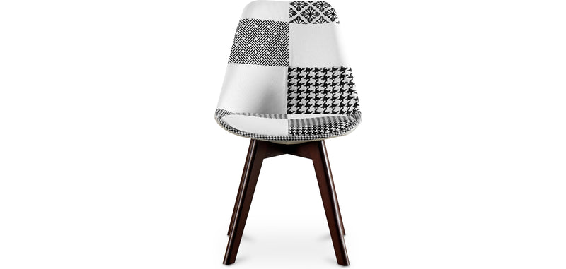 Dining chair - upholstered in black and white patchwork - New edition - Sam