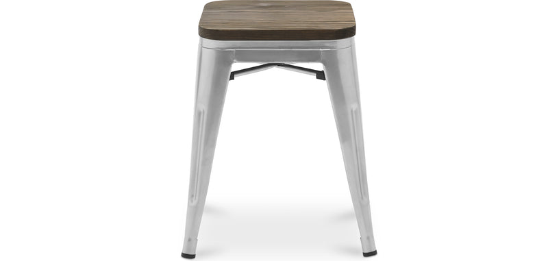 Taburete de Bar Diseño Industrial - Madera y Metal - 45 cm - Nueva Edición - Stylix
