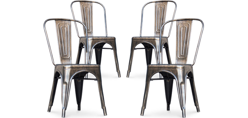 Lot de 4 chaises de salle à manger - Design industriel - Nouvelle édition - Stylix