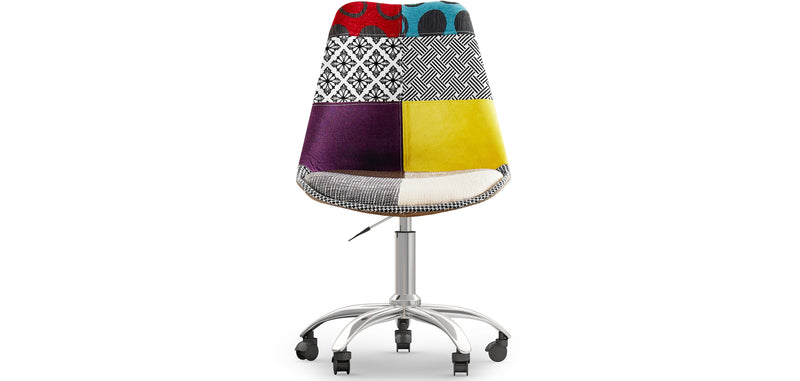 Chaise de Bureau Pivotante - Tissu Patchwork - Ray