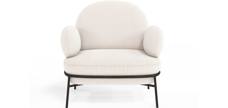 Designer Armchair - Upholstered in Bouclé Fabric - Alia