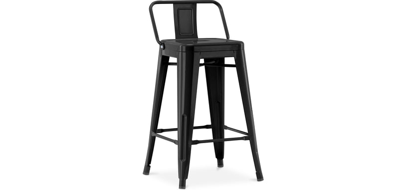 Bar stool with industrial design backrest - 60cm - Stylix