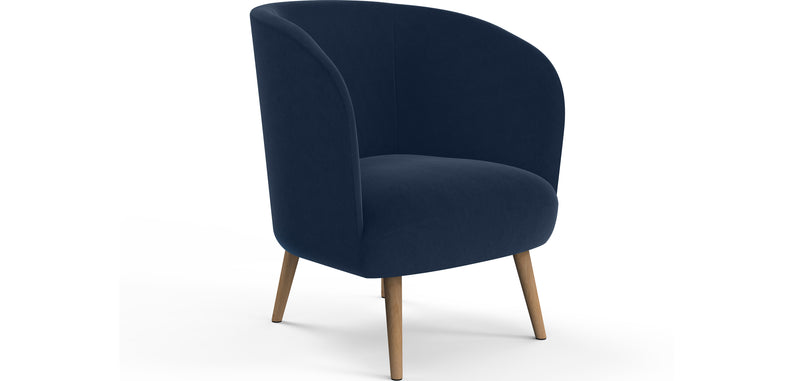 Fotel designerski - Obity aksamitem - Krenda