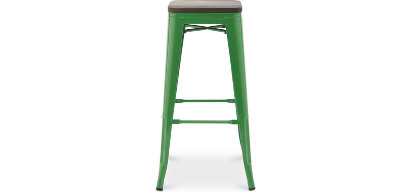 Bar stool - Industrial design - Wood and steel - 76 cm - New Edition - Stylix