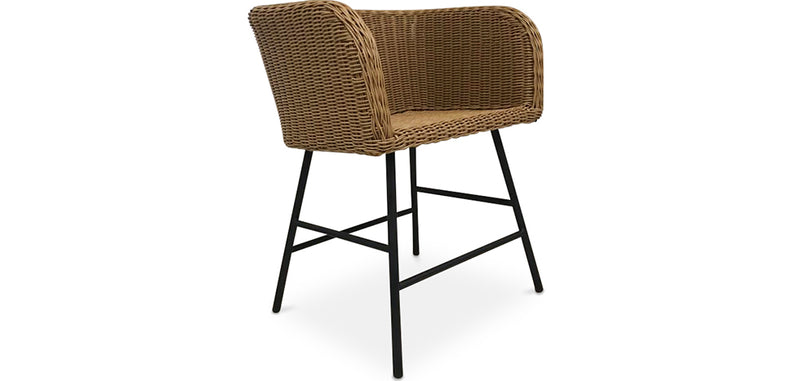 Cadeira de sala de jantar em rattan - Design Boho Bali - Ishita
