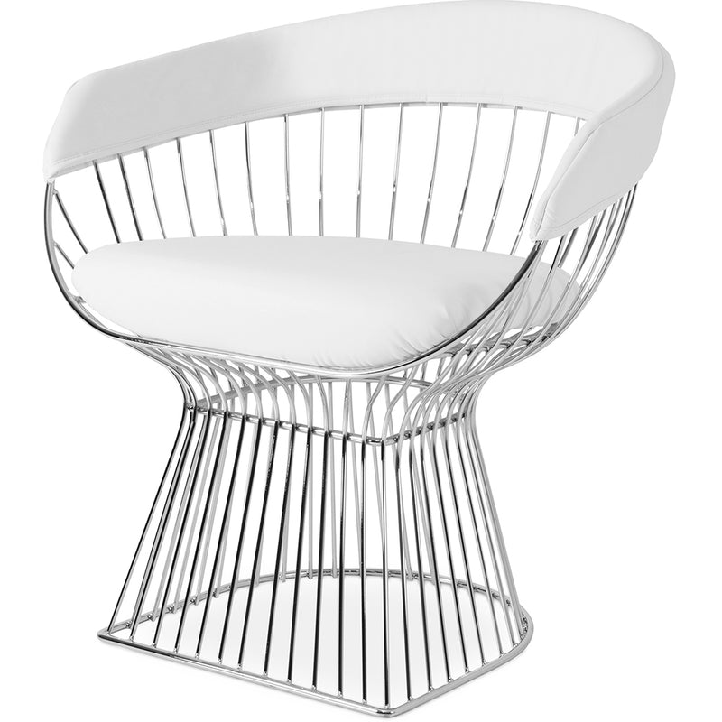Chaise de salle à manger avec accoudoirs - Cuir et métal - Barrel