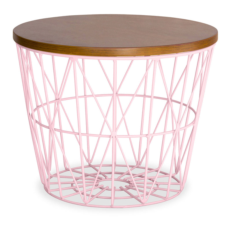 Table d'appoint ronde - Design industriel - Bois et métal - Basker
