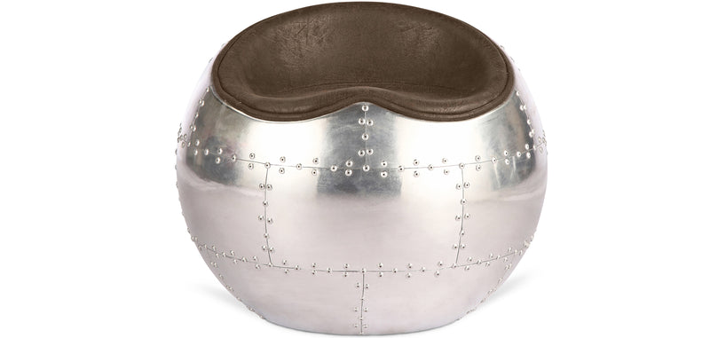Krzesło do salonu - Krzesło designerskie Boule - Skóra i metal - Circle