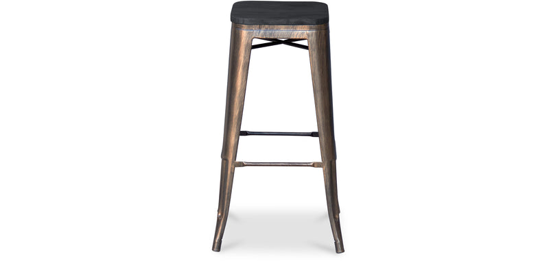 Barstol - Industriell Design - Tre & Metall - 76cm - Stylix