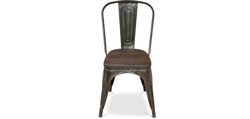 Silla de comedor - Diseño industrial - Madera y acero - Nueva edición - Stylix