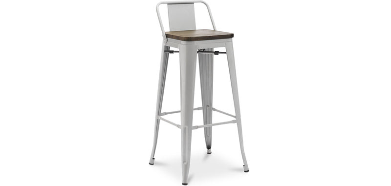 Taburete de Bar - Diseño Industrial - Madera y Acero - 76cm - Stylix