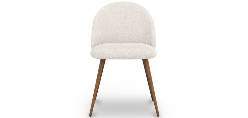 Eetkamerstoel in gesponnen nepbont bekleed - witte krullen - Scandinavisch - Evelyne