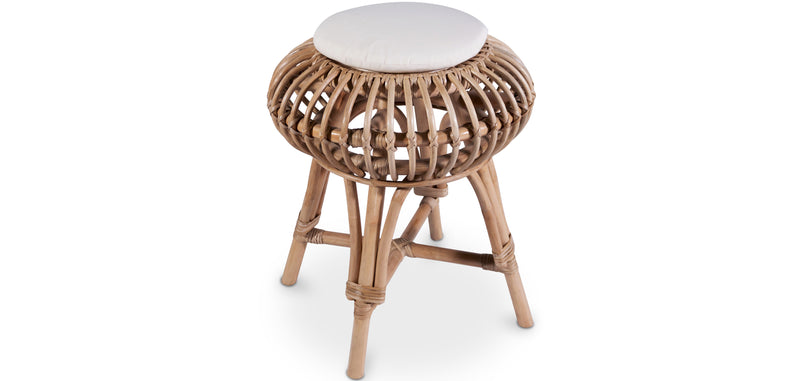 Banco de bar em rattan - Estilo Boho Bali - Lera