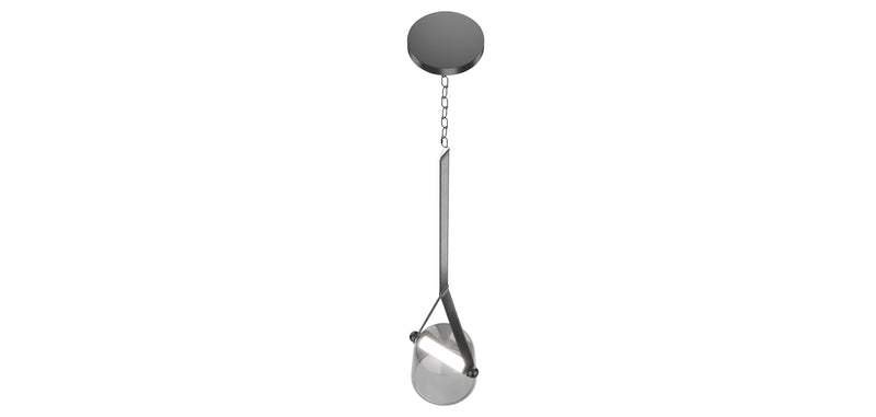 Lustre de plafond - Suspension - Cuir et verre - Bim