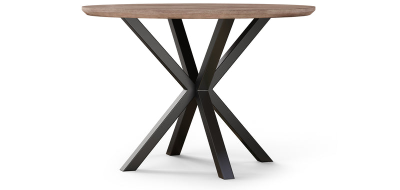 Table à manger ronde - Industrielle - Bois et métal - Bayron